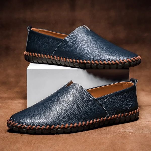 Julian | Herren Leder-Optik Slip-On Loafer mit Kontrastnaht