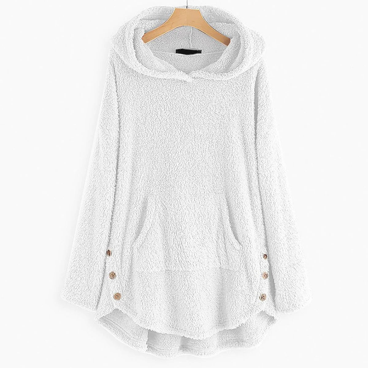 Lena | Damen Plüsch-Hoodie Sweatshirt Reißverschluss Katzen-Print Fleece
