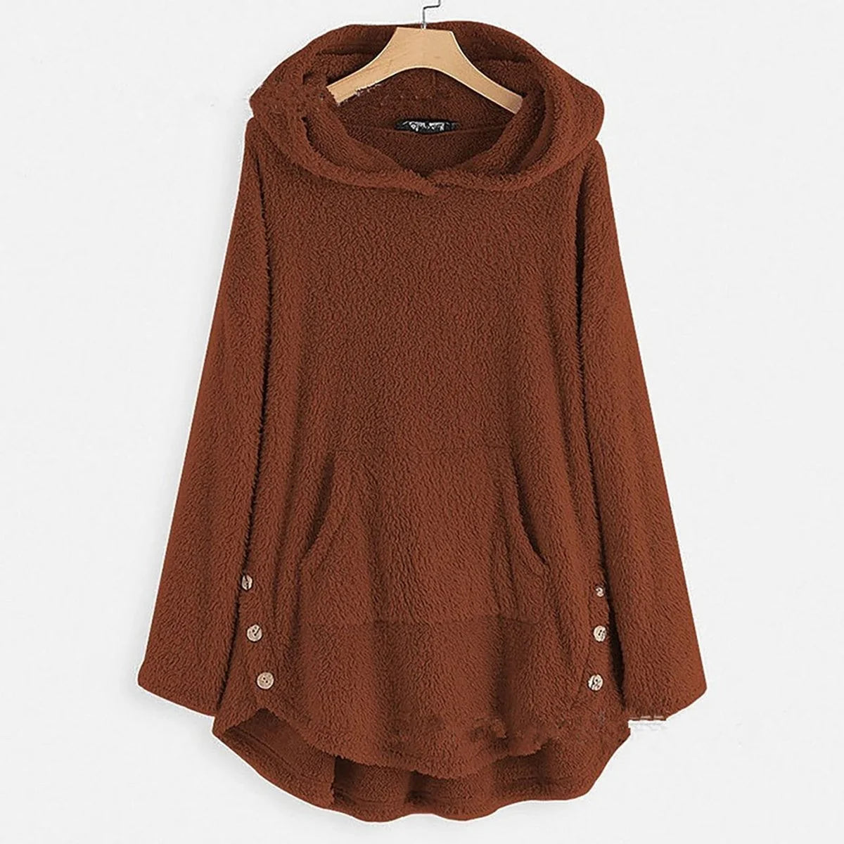 Lena | Damen Plüsch-Hoodie Sweatshirt Reißverschluss Katzen-Print Fleece