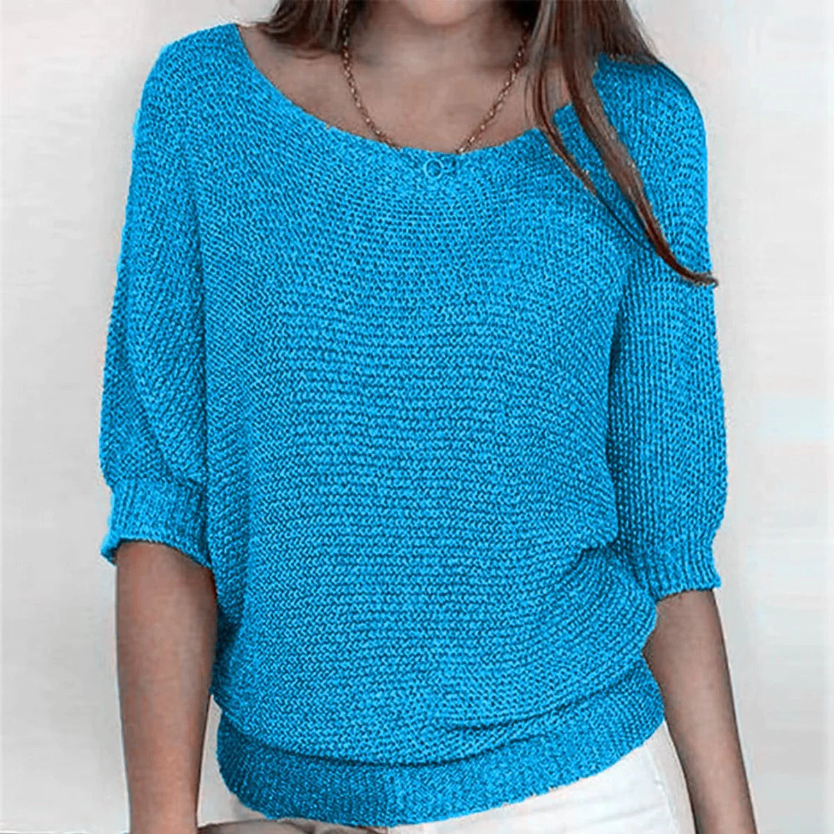 Lena | Damen Strickpullover Lässiger Oversize-Sweater mit Fledermausärmeln
