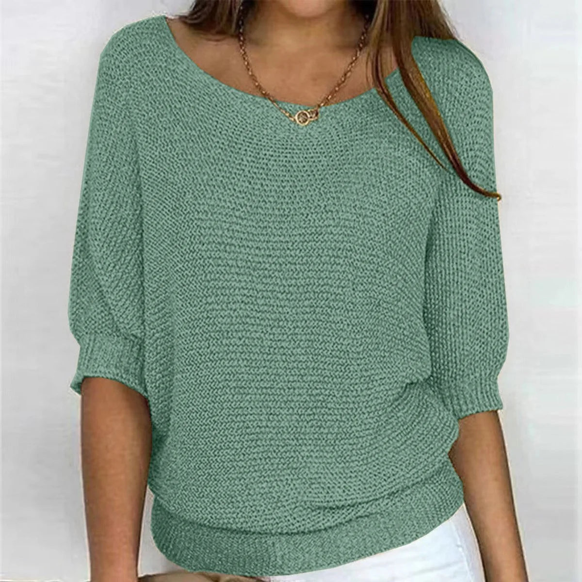 Lena | Damen Strickpullover Lässiger Oversize-Sweater mit Fledermausärmeln