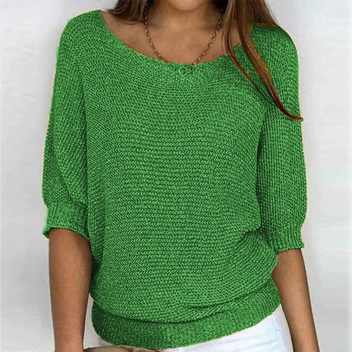 Lena | Damen Strickpullover Lässiger Oversize-Sweater mit Fledermausärmeln