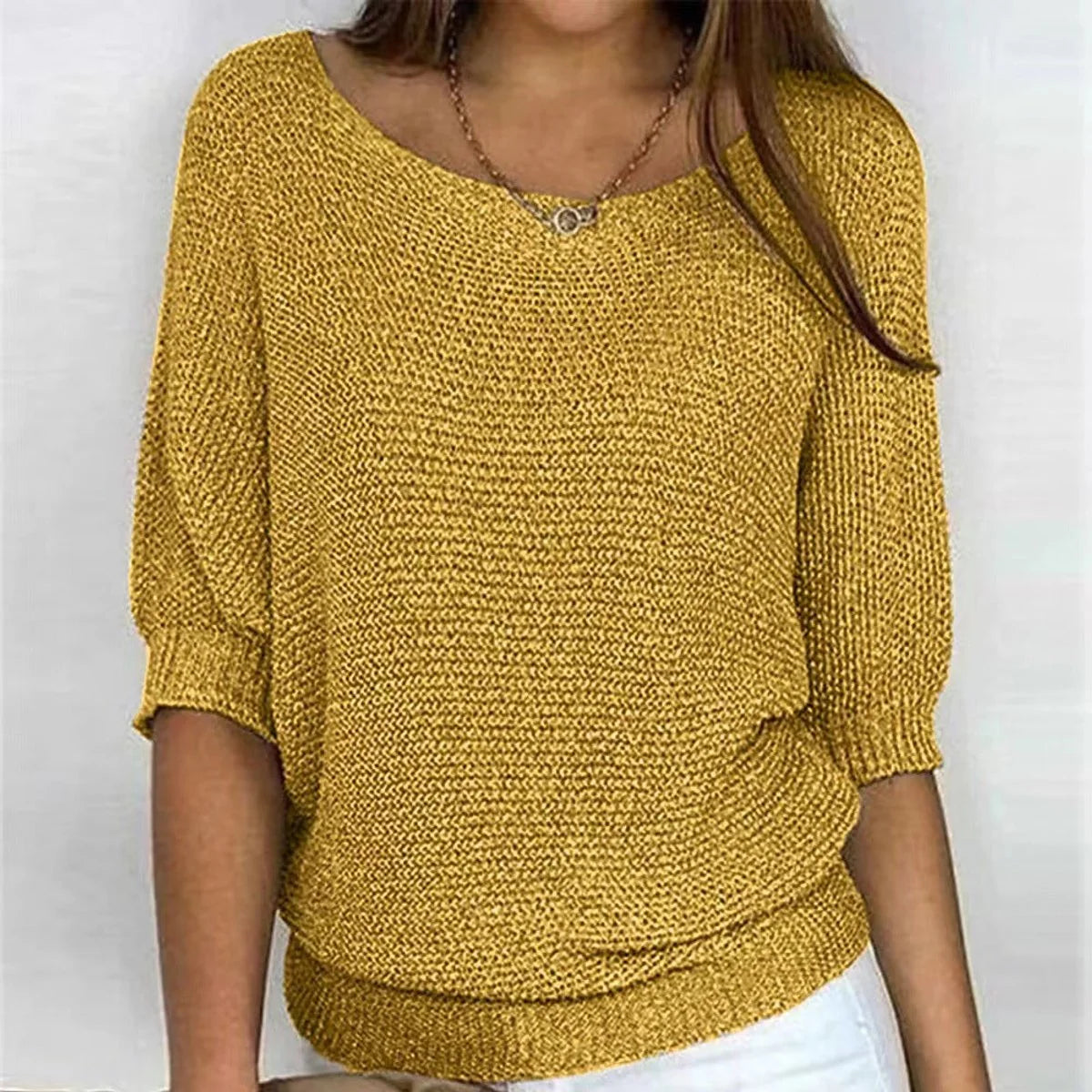 Lena | Damen Strickpullover Lässiger Oversize-Sweater mit Fledermausärmeln