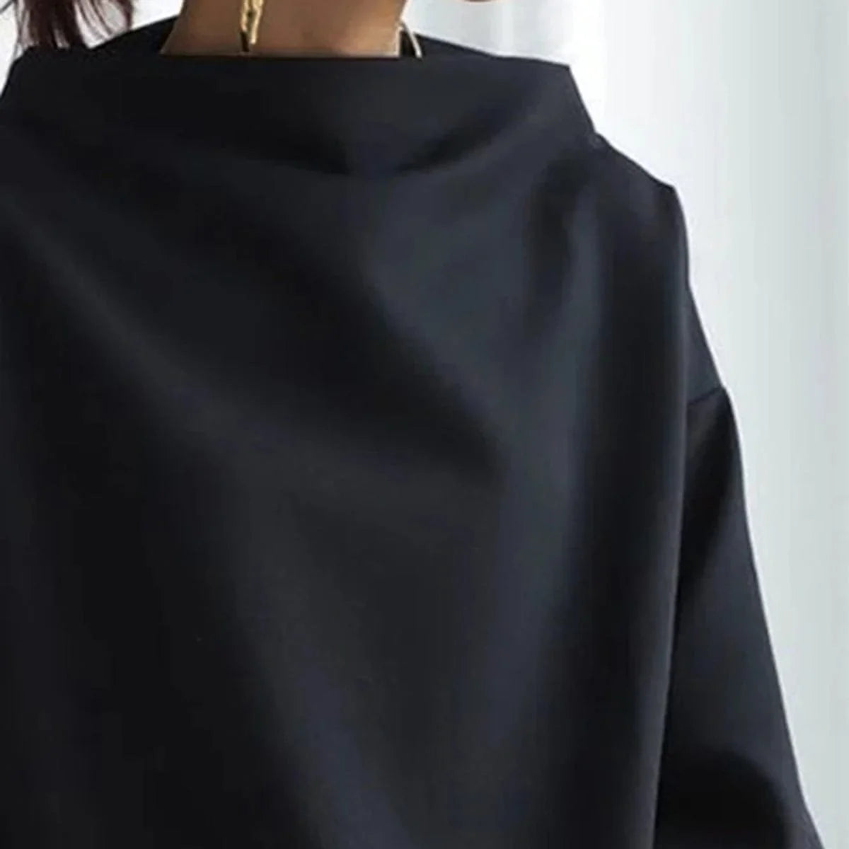 Mia | Damen Oversized Strickpullover mit Hochkragen und weitem Schnitt