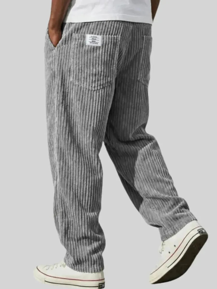 Moritz | Herren Lockere Cord-Hose mit Elastikbund Gerade Passform