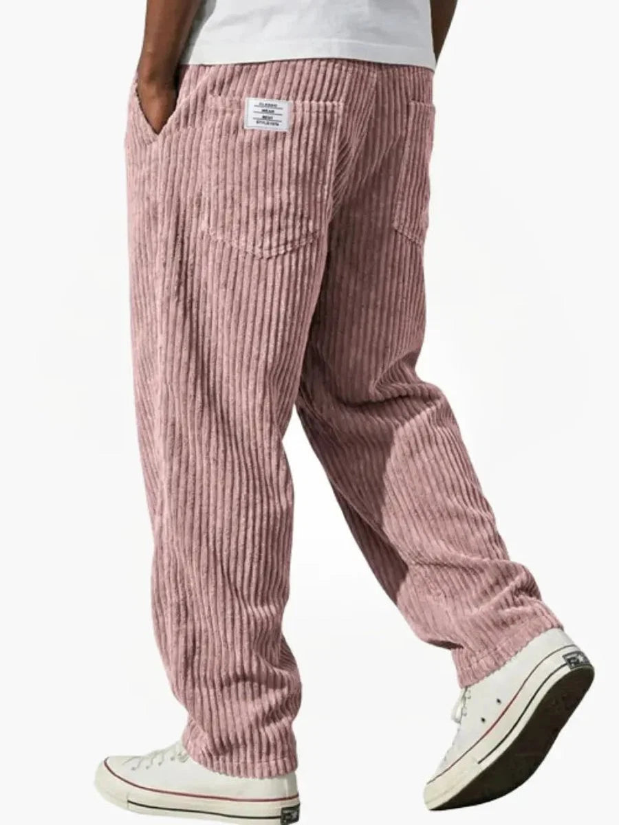 Moritz | Herren Lockere Cord-Hose mit Elastikbund Gerade Passform