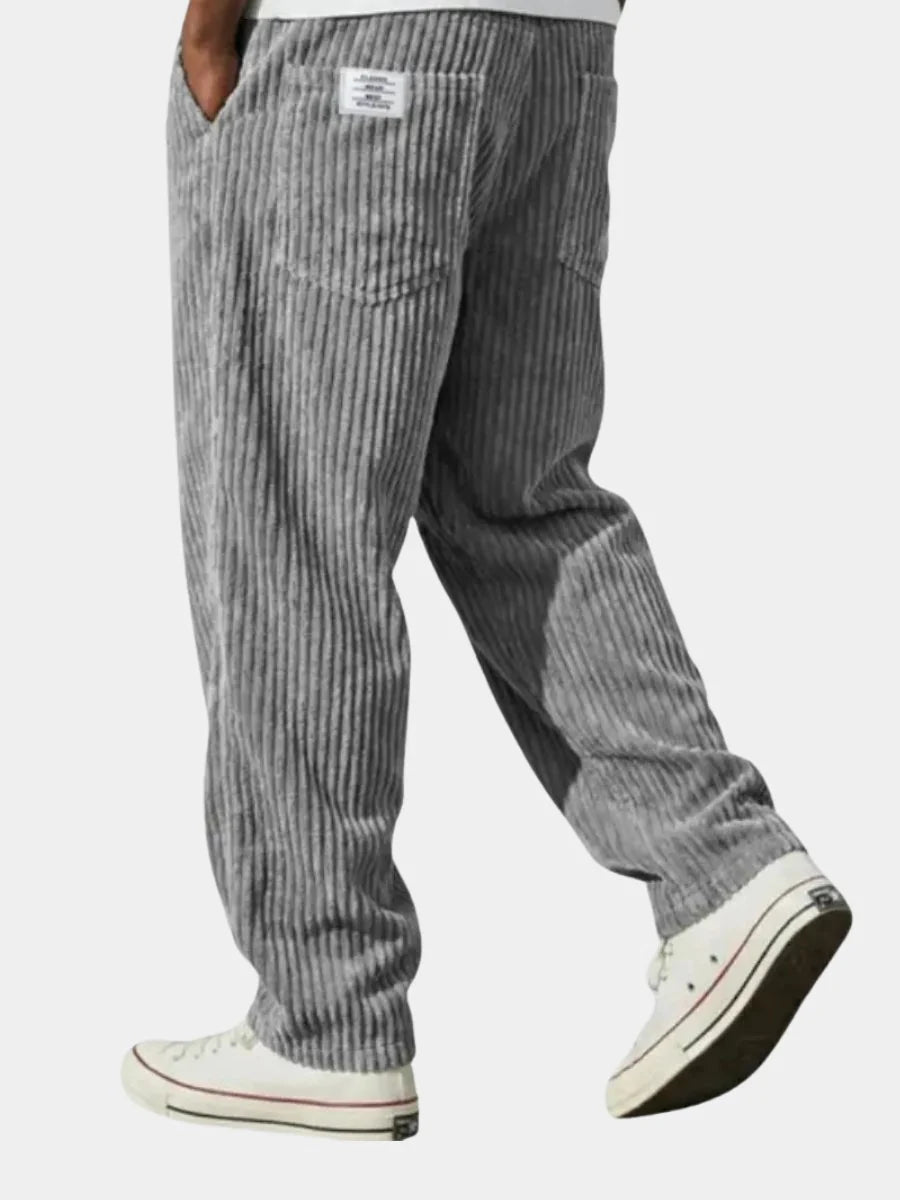 Moritz | Herren Lockere Cord-Hose mit Elastikbund Gerade Passform