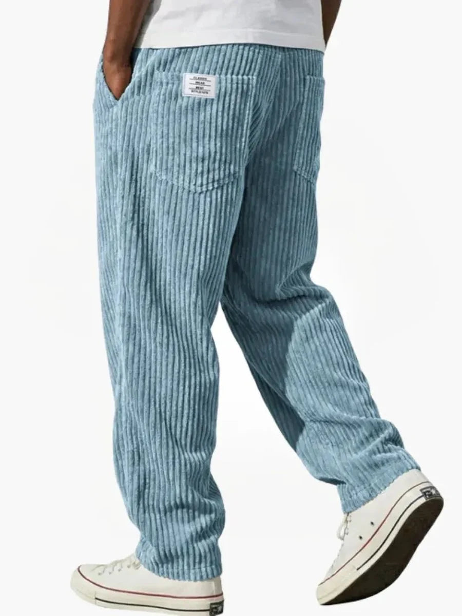 Moritz | Herren Lockere Cord-Hose mit Elastikbund Gerade Passform