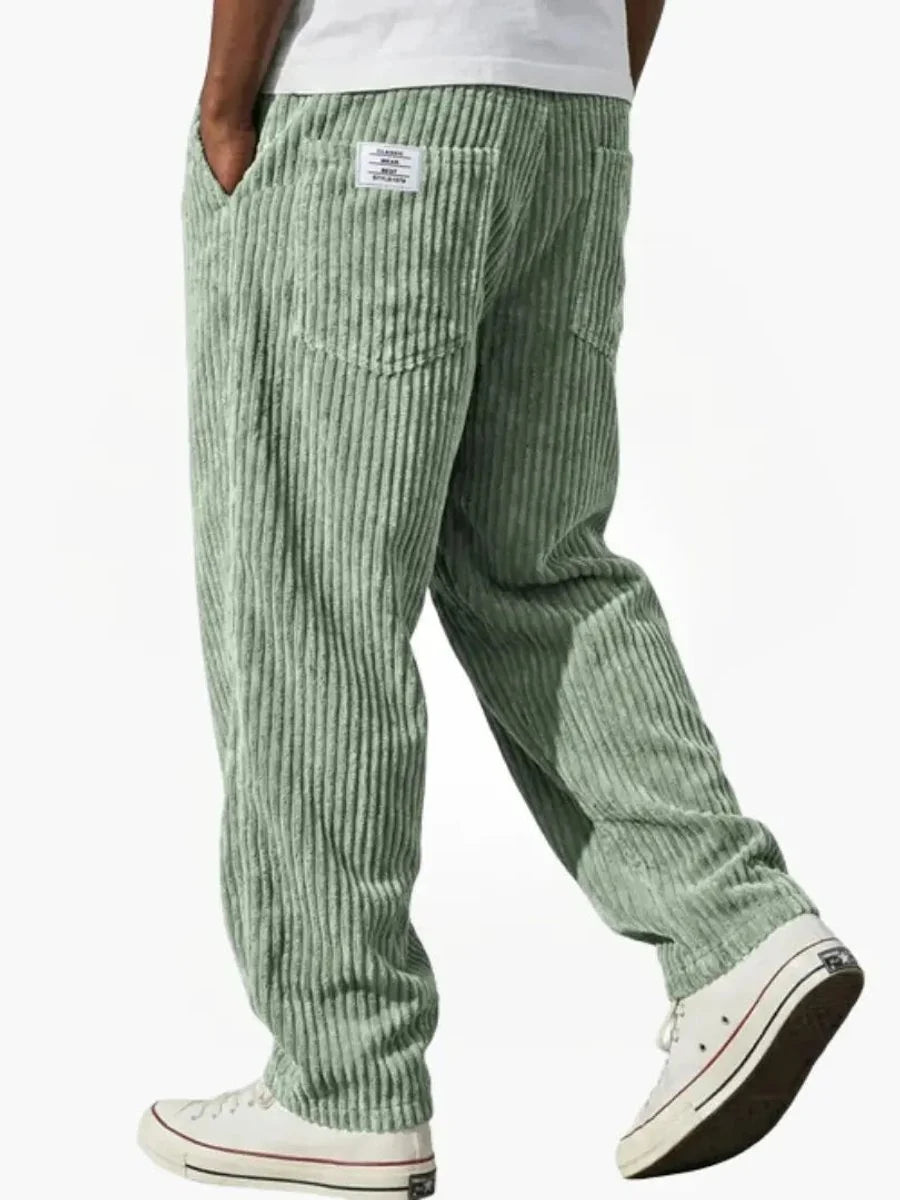 Moritz | Herren Lockere Cord-Hose mit Elastikbund Gerade Passform