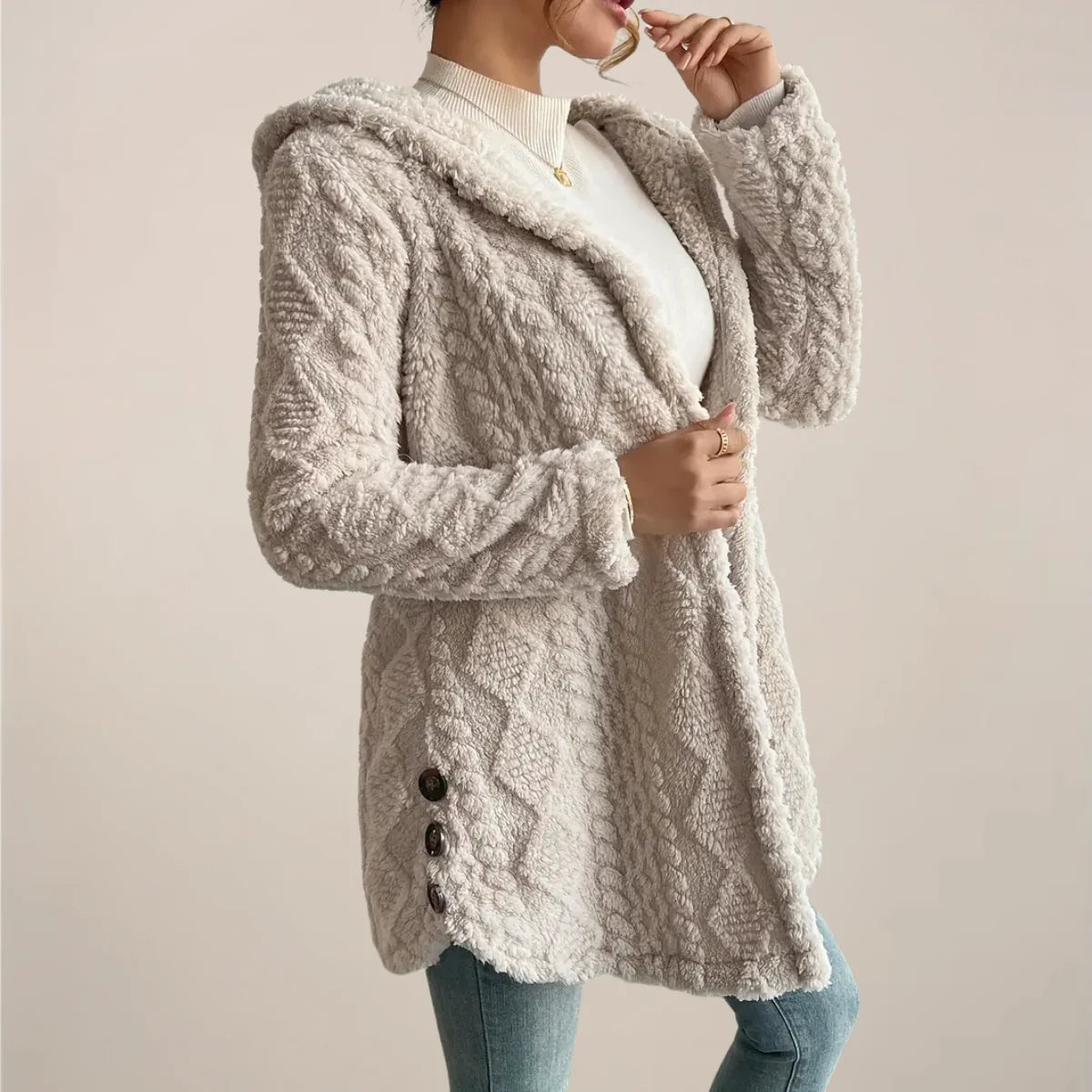 Nuana Carolin | Damen Frühlings Lockerer Strickcardigan
