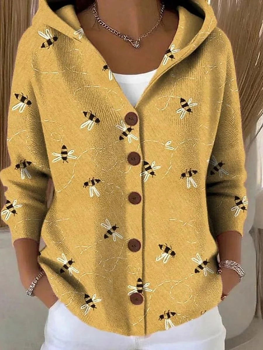 Nuana | Cassidy Strickjacke Damen Bunt Geknöpfte Hoodie Cardigan
