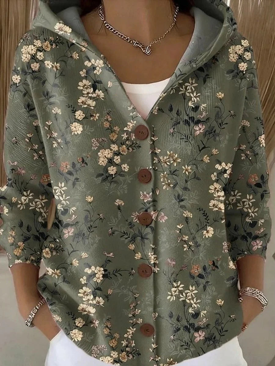 Nuana | Cassidy Strickjacke Damen Bunt Geknöpfte Hoodie Cardigan