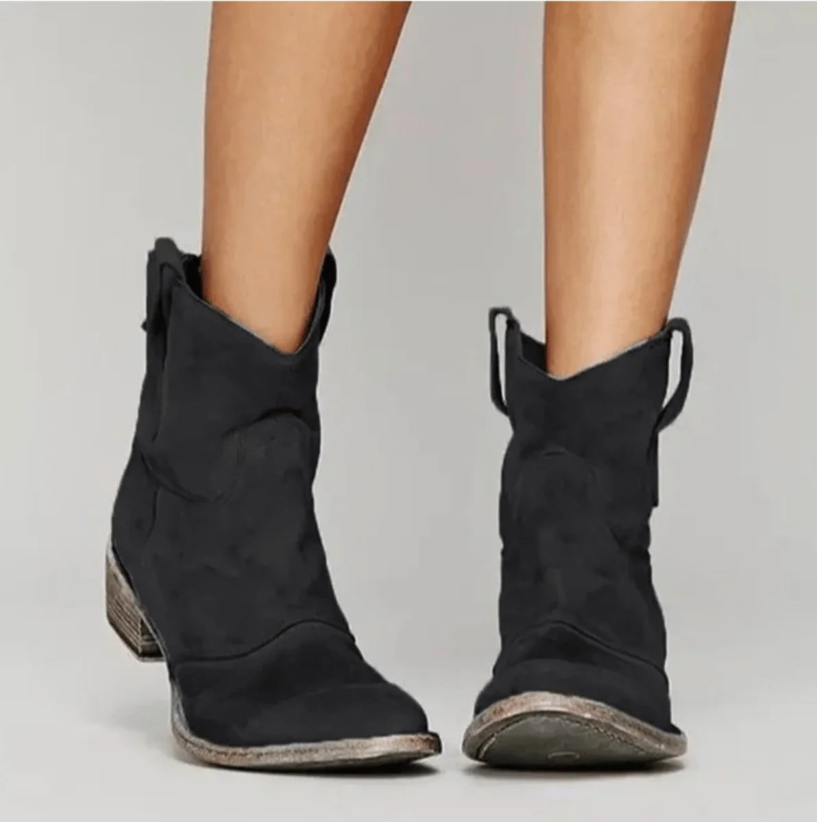 Nuana Charlotte Damen Western Kniehohe Stiefel Wildleder Flacher Absatz