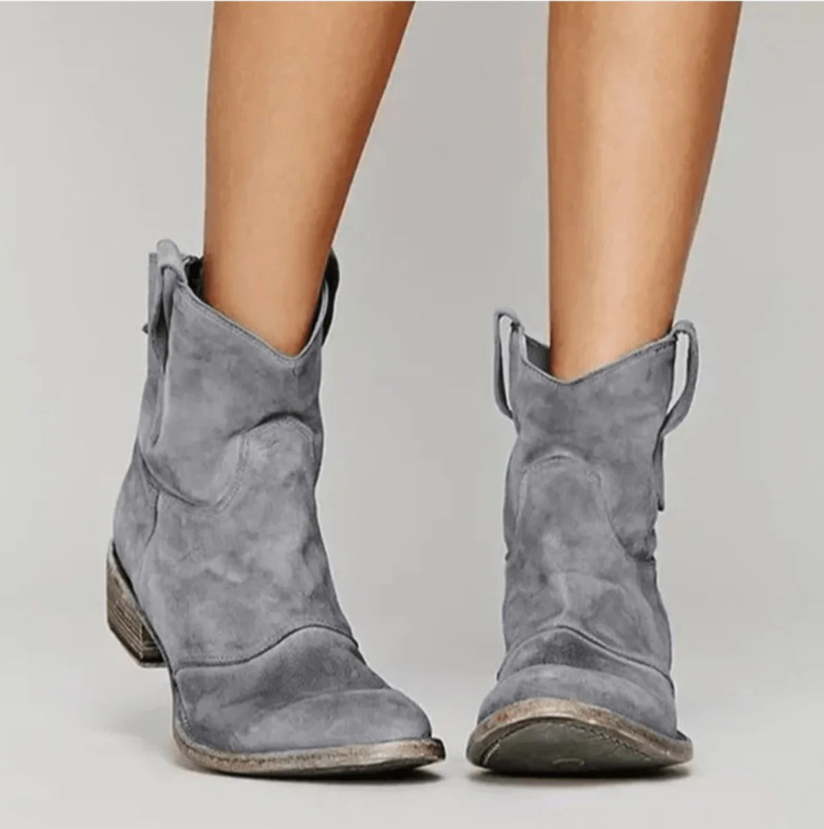 Nuana Charlotte Damen Western Kniehohe Stiefel Wildleder Flacher Absatz