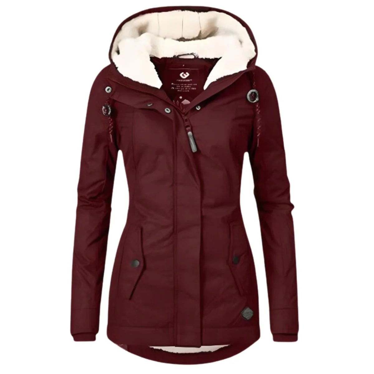 Nuana | Damen Allwetter-Parka Gefütterter Sherpa-Kapuzenmantel Wasserabweisend