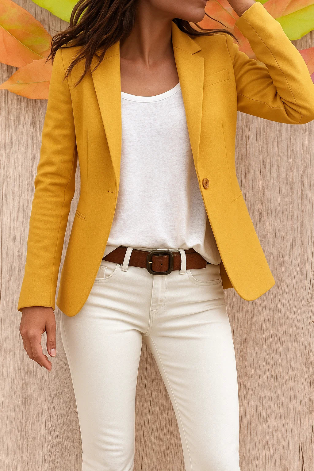 Nuana Damen Bürojacke Figurbetonter Blazer