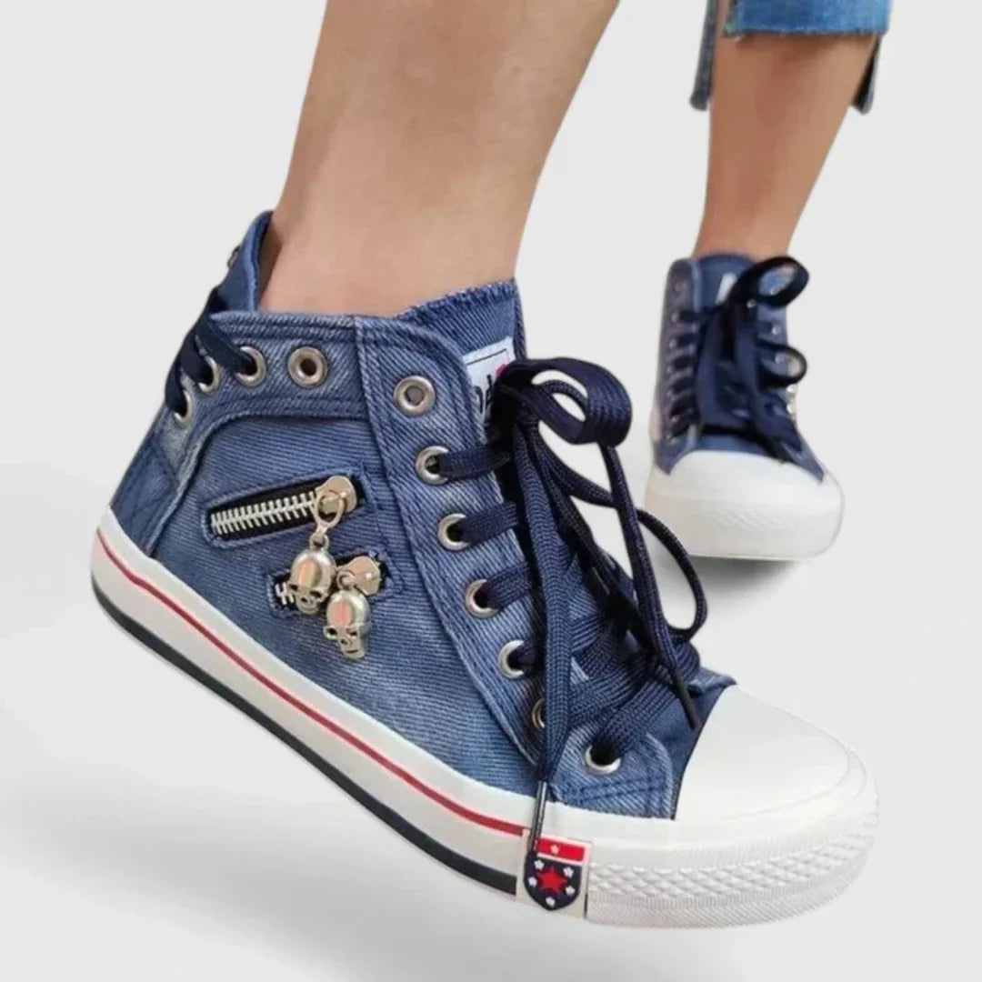 Nuana | Damen Denim Hochgeschnittene Sneakers