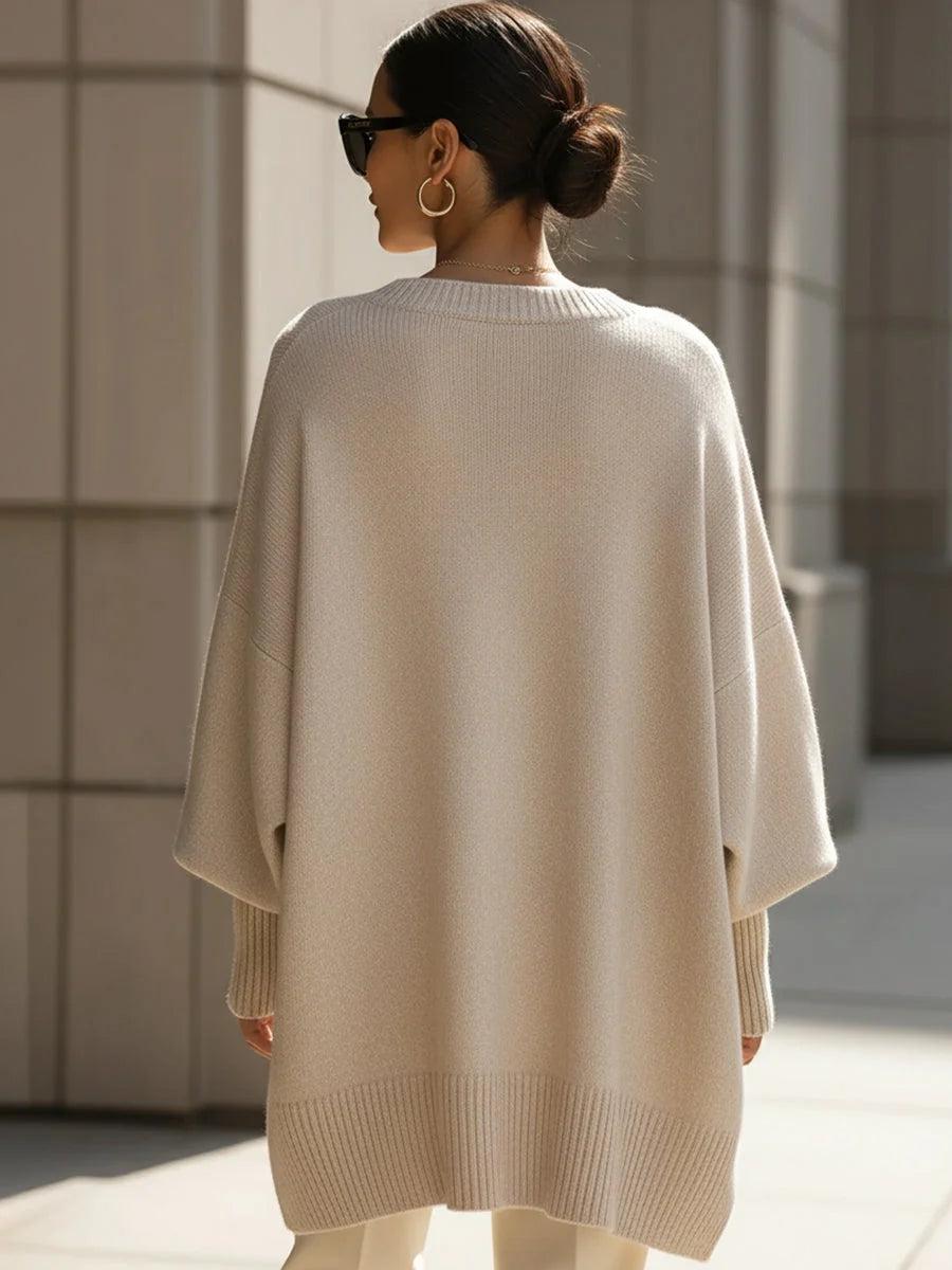 Nuana Damen Eleganter Oversized Pullover