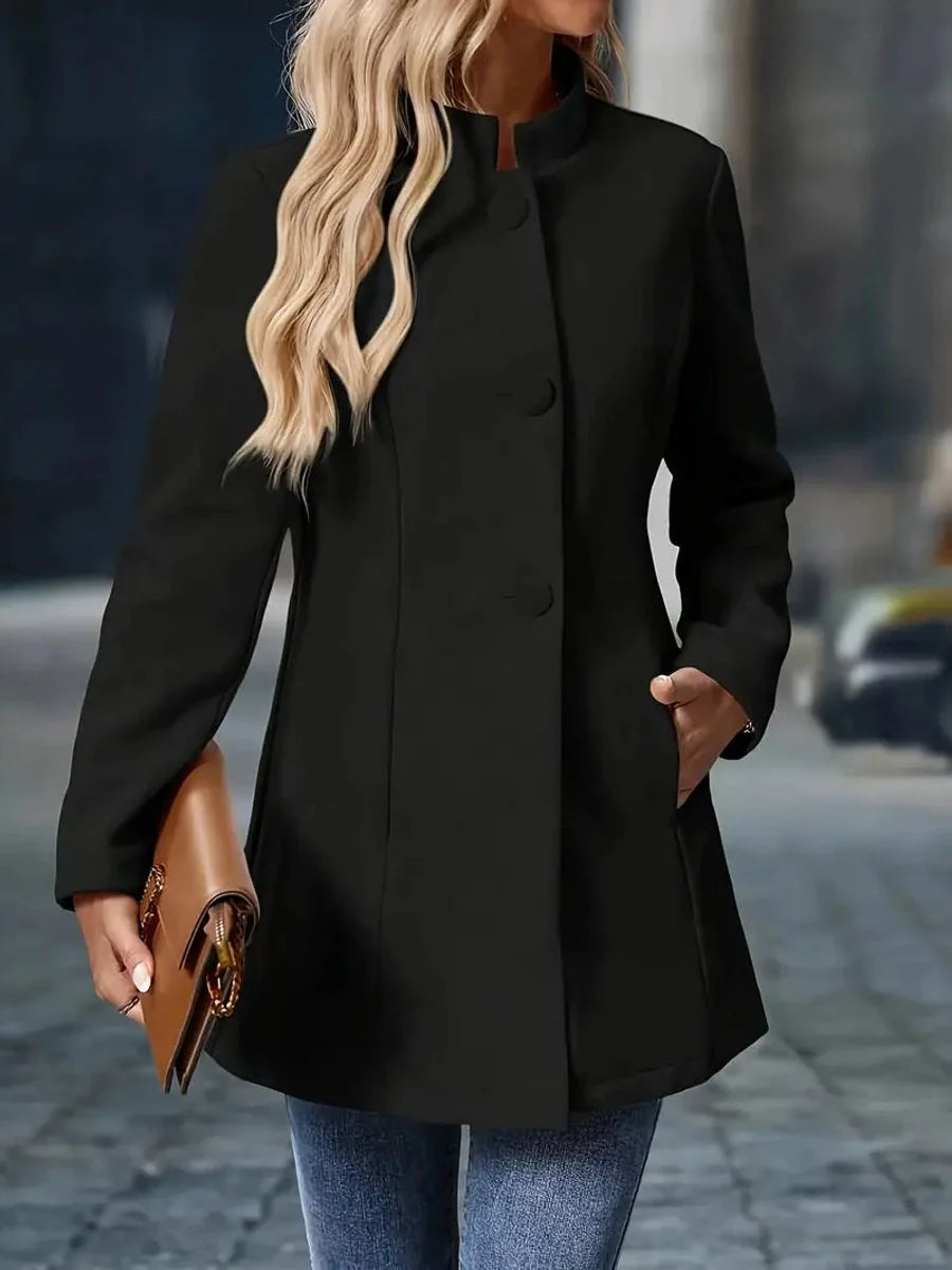 Nuana | Damen Eleganter Stehkragen Women Coat Figurbetonter Blazer