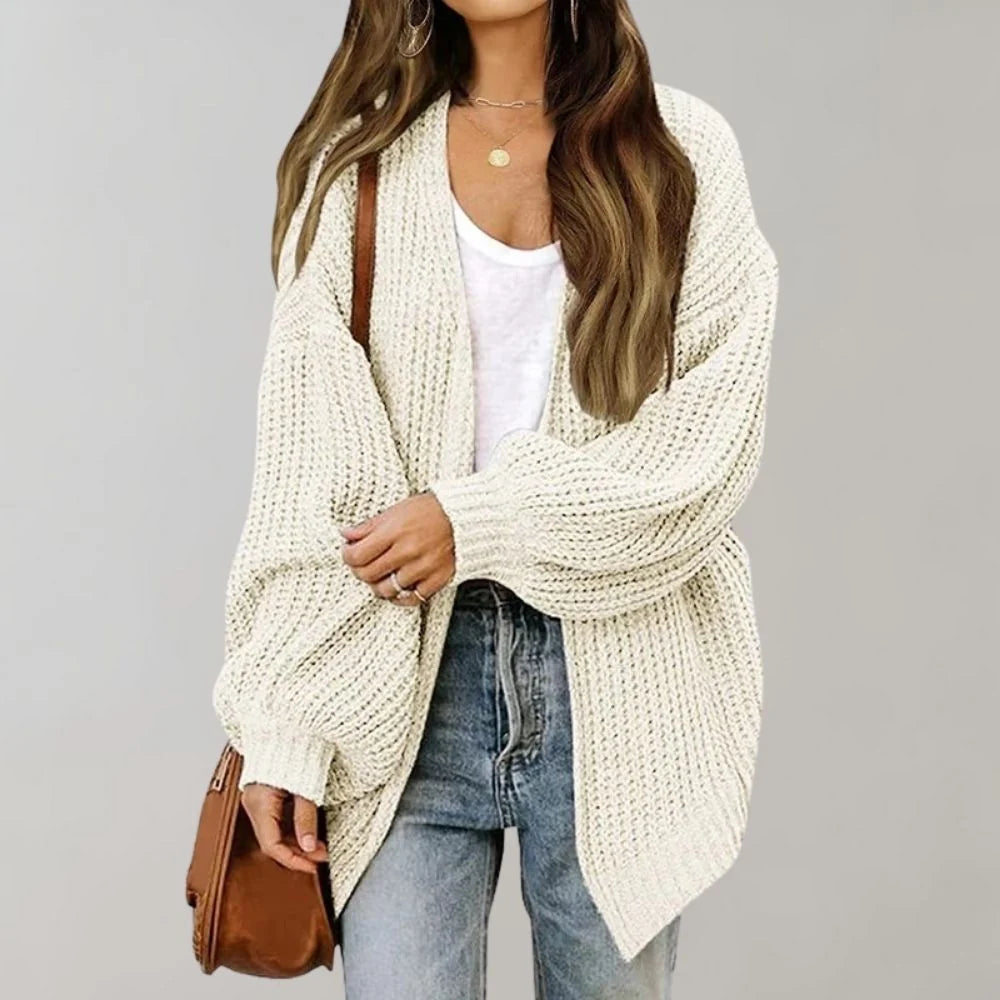Nuana | Damen Freizeit-Strickjacke mit offener Vorderseite