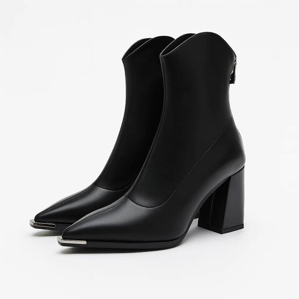 Nuana | Damen-Frühjahrs-Stiefeletten mit spitzer Kappe und Absatz