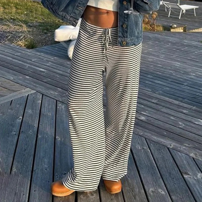 Nuana | Damen Frühlings-Gestreifte Relaxed-Hose
