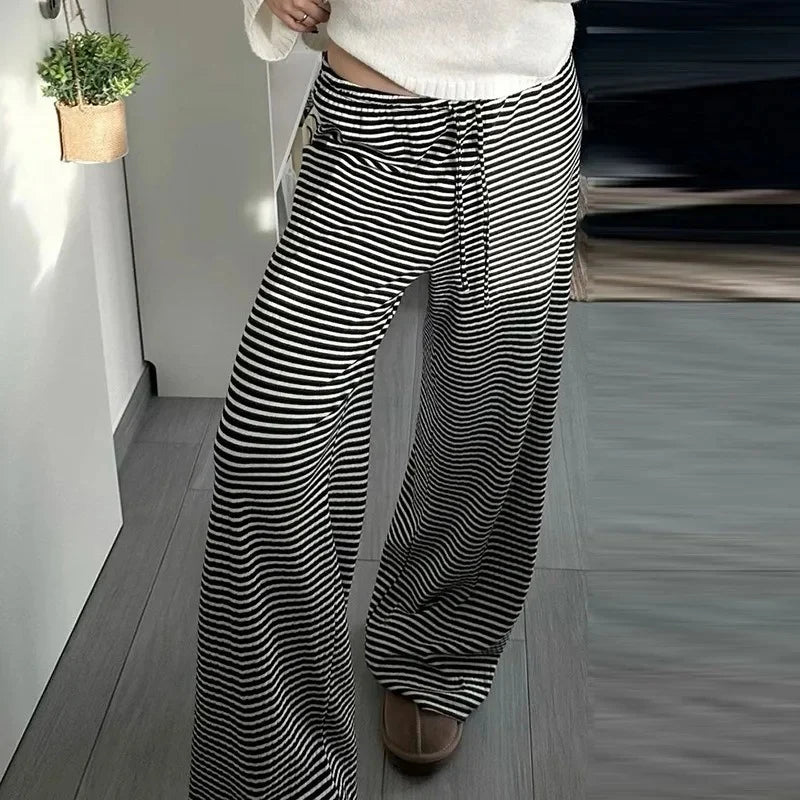 Nuana | Damen Frühlings-Gestreifte Relaxed-Hose