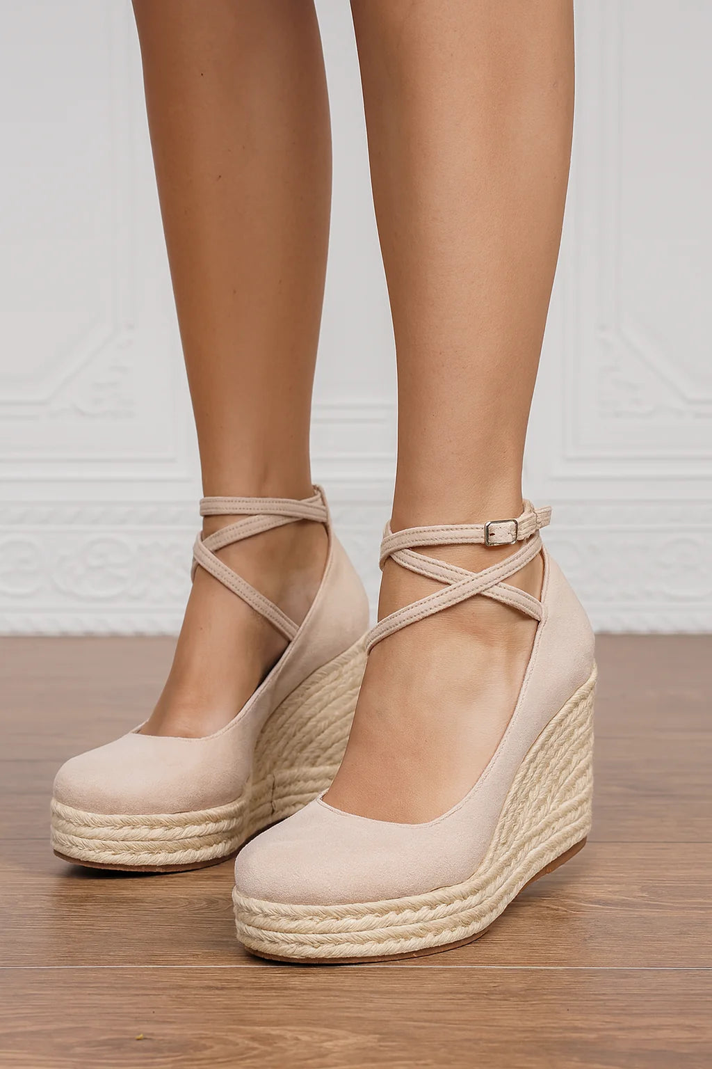 Nuana | Damen Frühlings Minimalistische Keilabsatz Sandalen