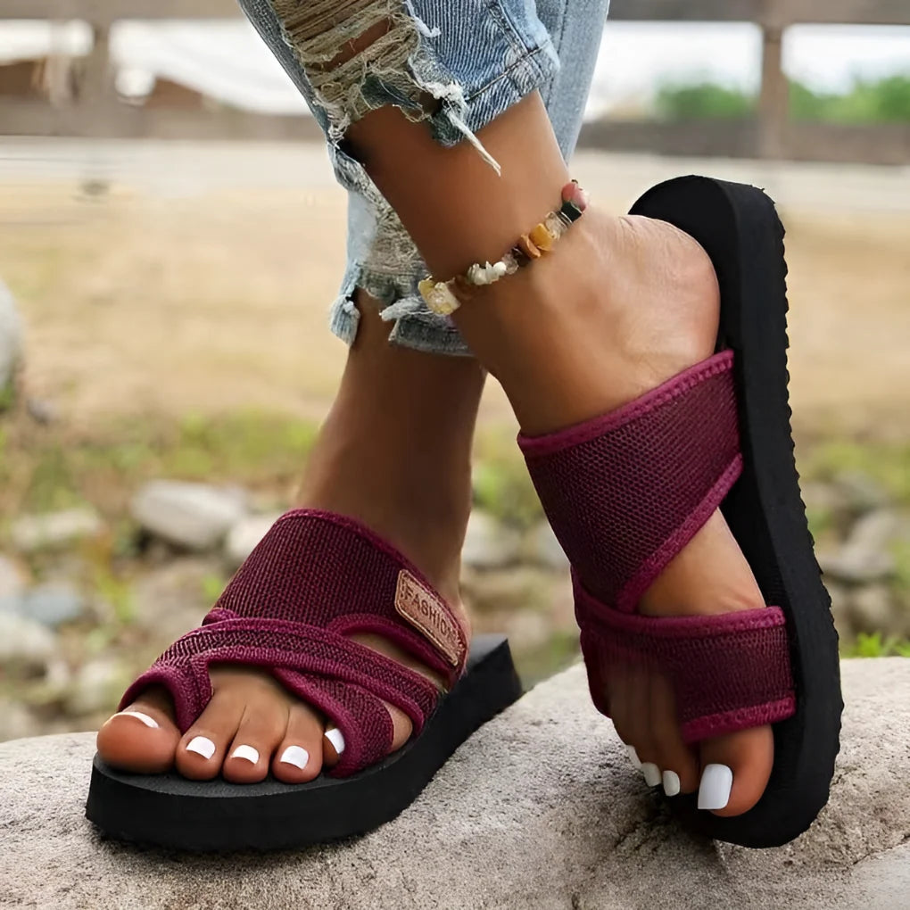 Nuana | Damen Frühlings Offene Zehen Slide Sandalen