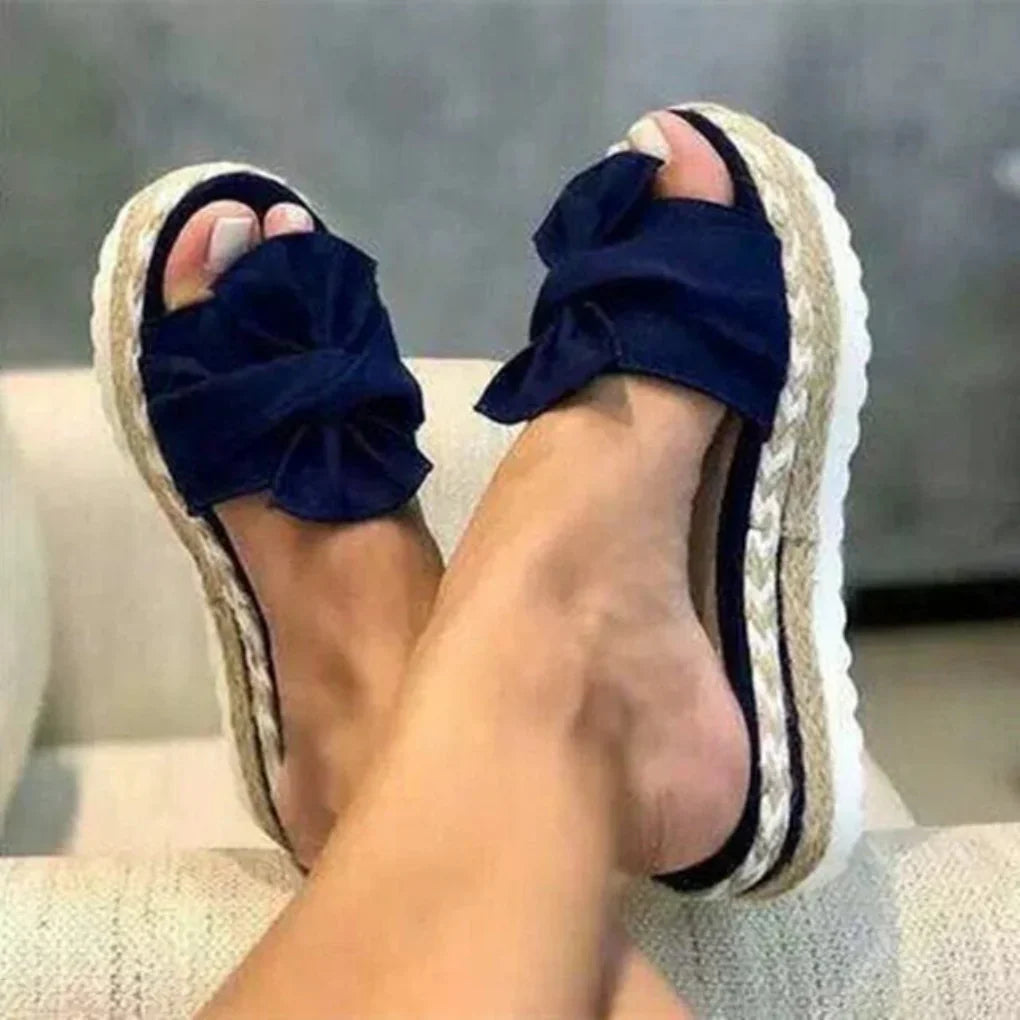 Nuana | Damen Frühlings Schleifen Slip-On Sandalen