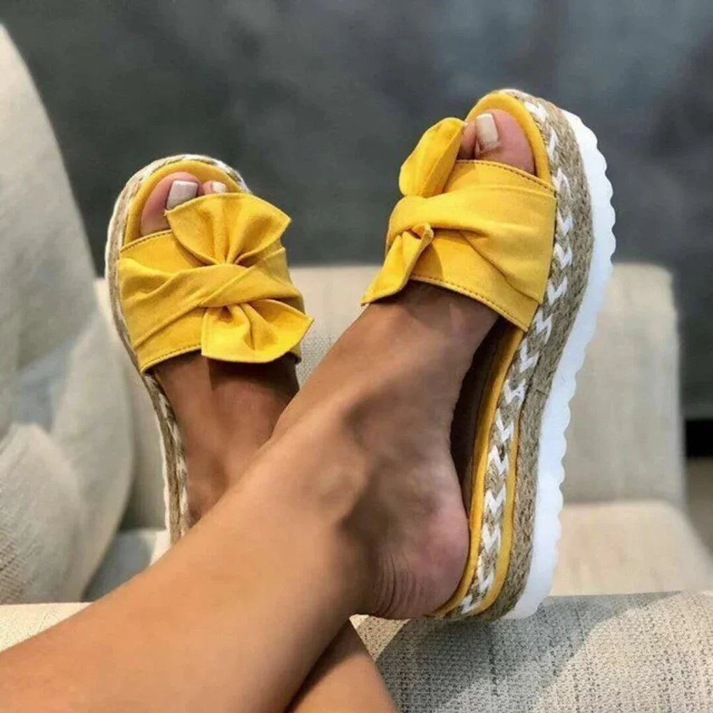 Nuana | Damen Frühlings Schleifen Slip-On Sandalen