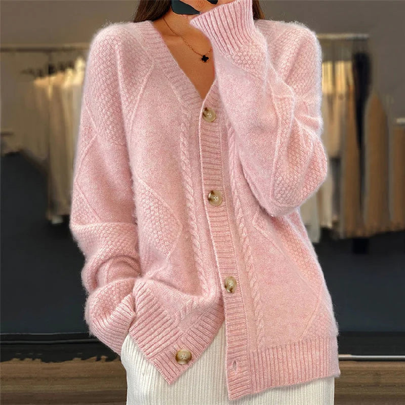 Nuana | Damen Gemütliche Strickjacke mit langen Ärmeln