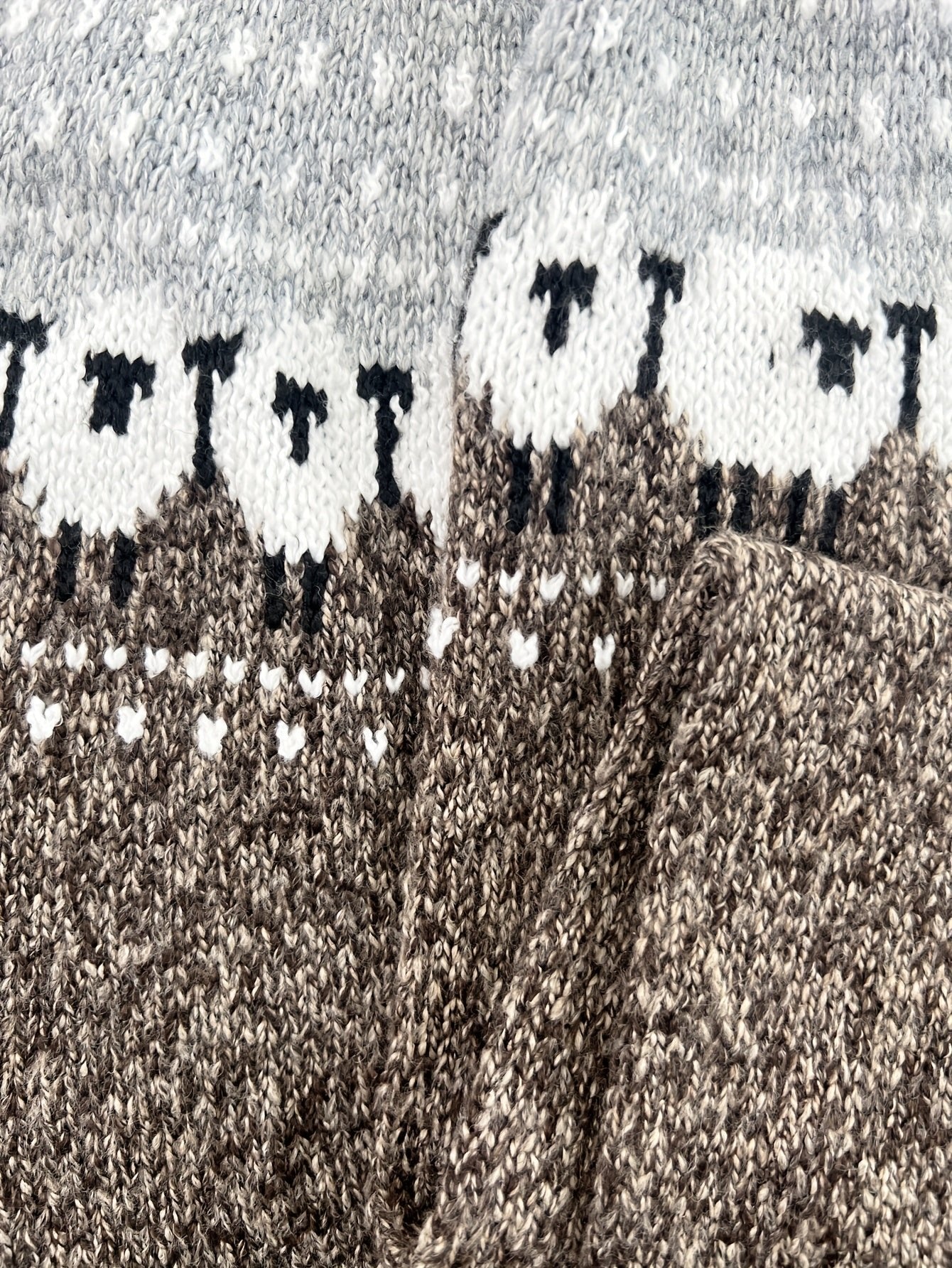 Nuana | Damen Grobstrick-Pullover mit Schaf-Jacquardmuster