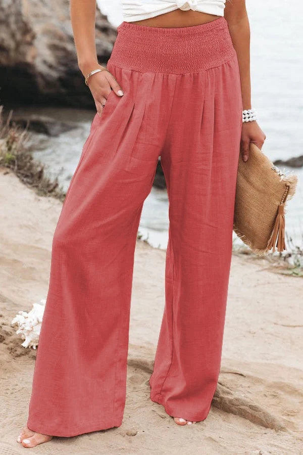 Nuana | Damen High-Waist Hosen mit weitem Bein