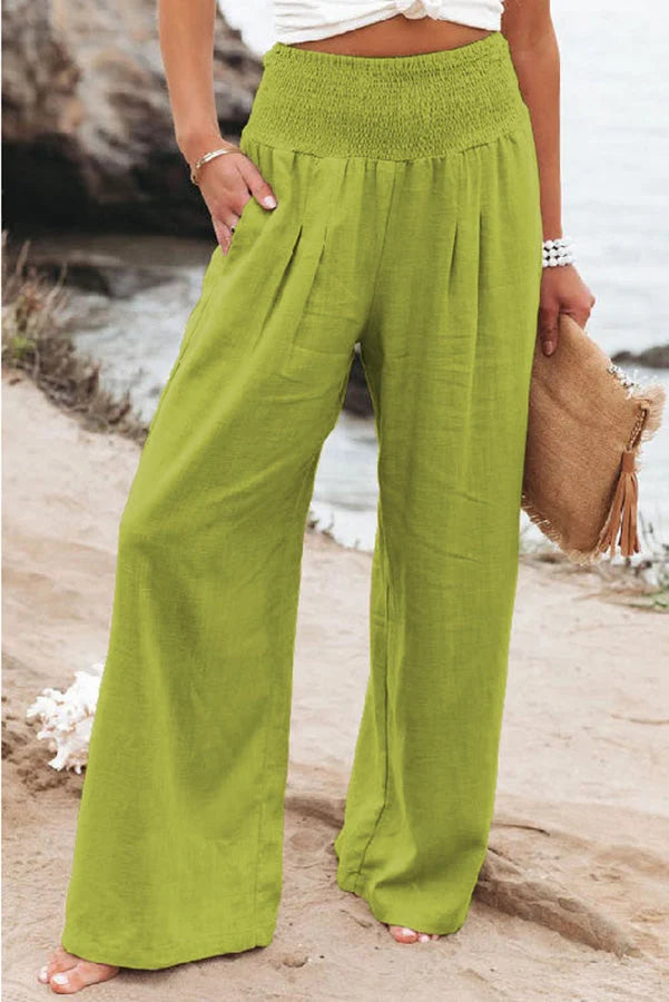 Nuana | Damen High-Waist Hosen mit weitem Bein
