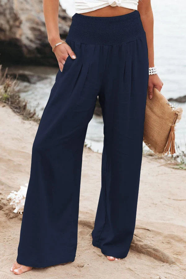 Nuana | Damen High-Waist Hosen mit weitem Bein