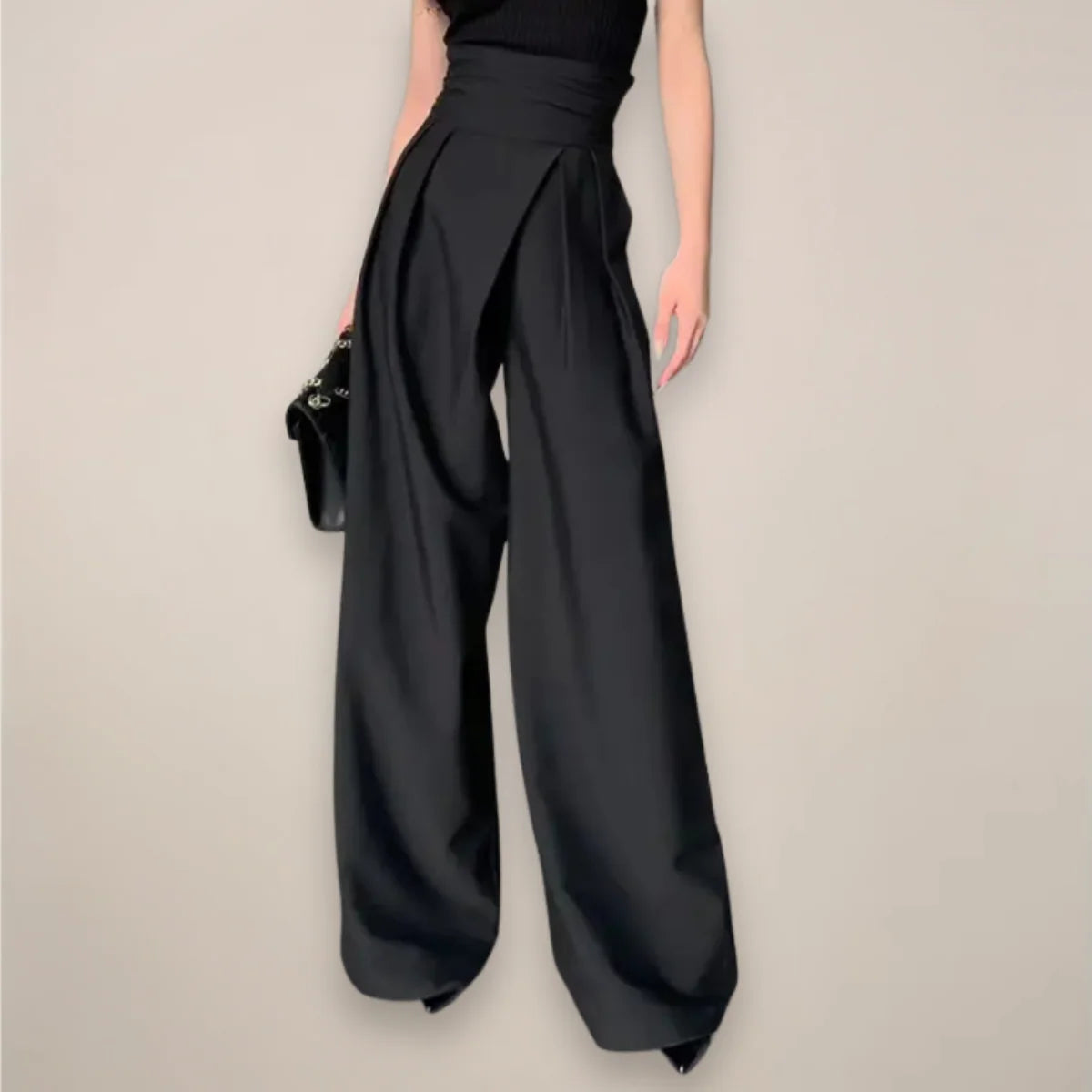 Nuana Damen Hochtaillierte Weite Hose