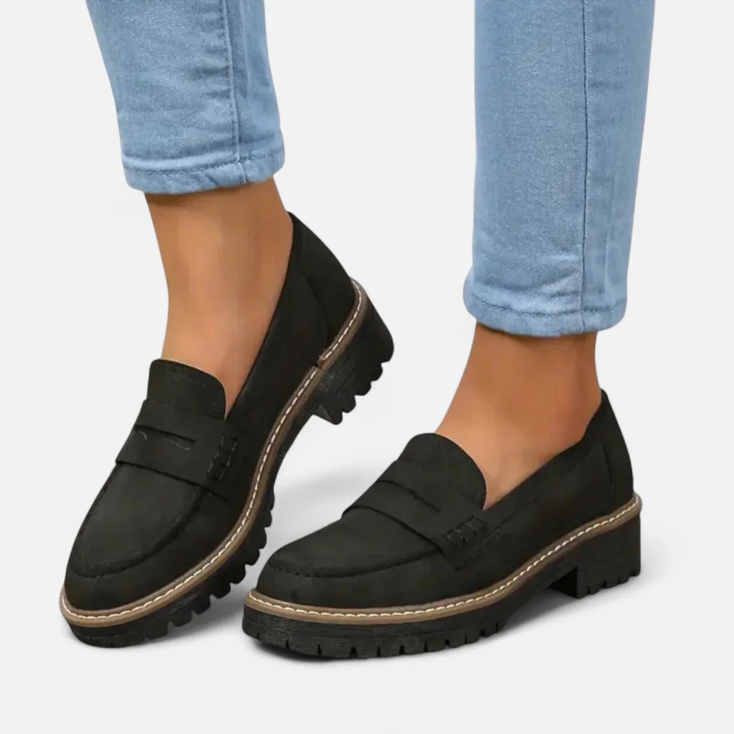 Nuana | Damen Klassische Loafer mit Markanter Sohle
