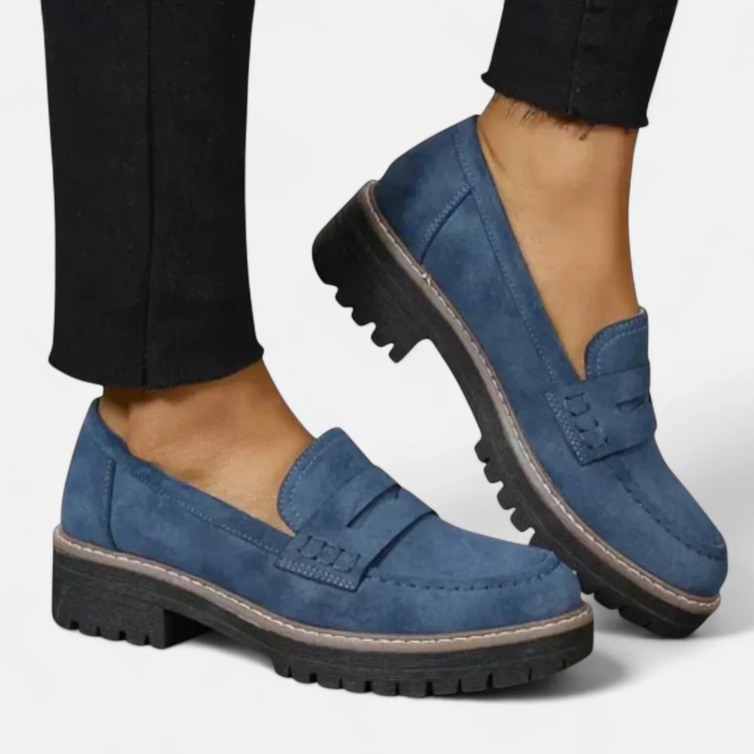 Nuana | Damen Klassische Loafer mit Markanter Sohle