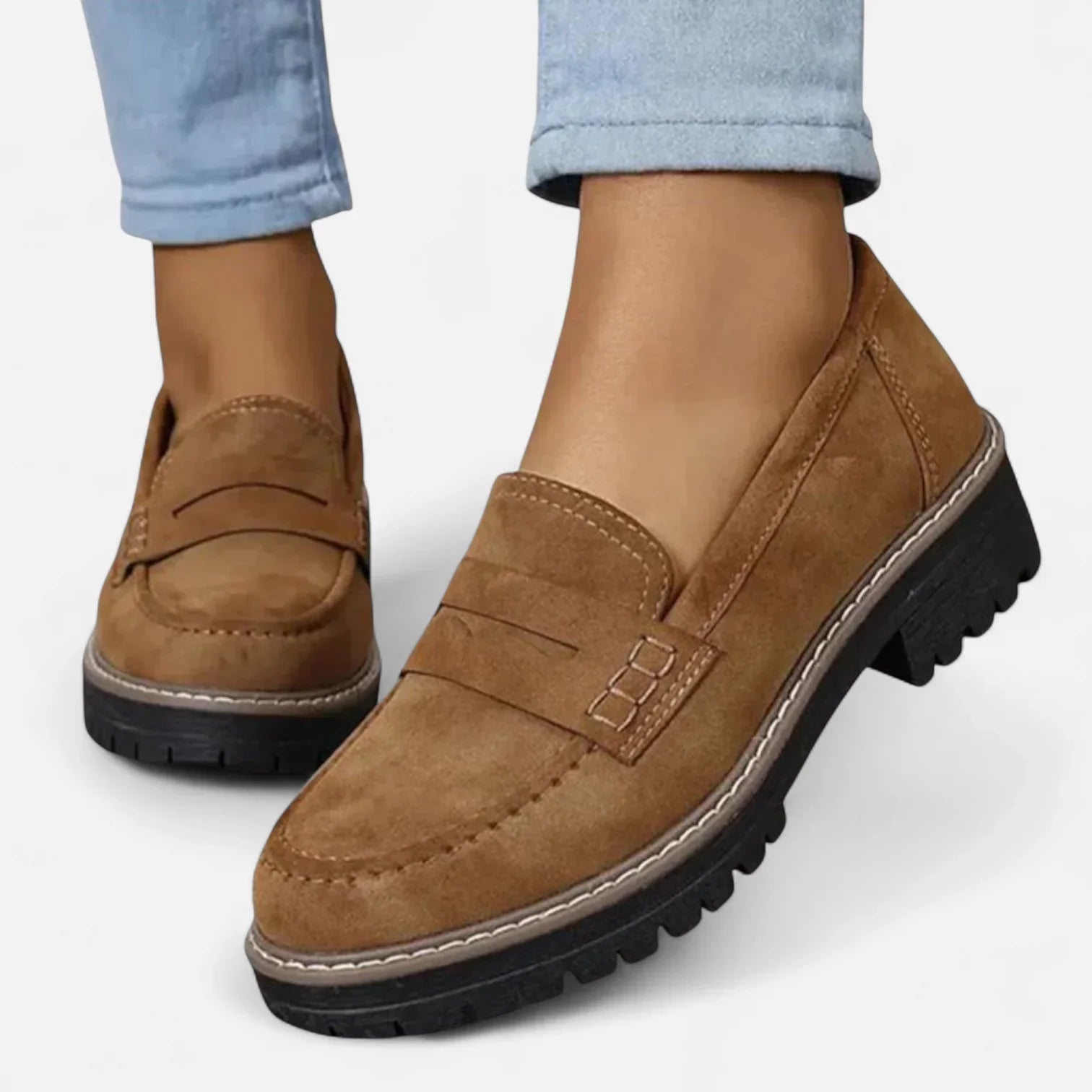 Nuana | Damen Klassische Loafer mit Markanter Sohle