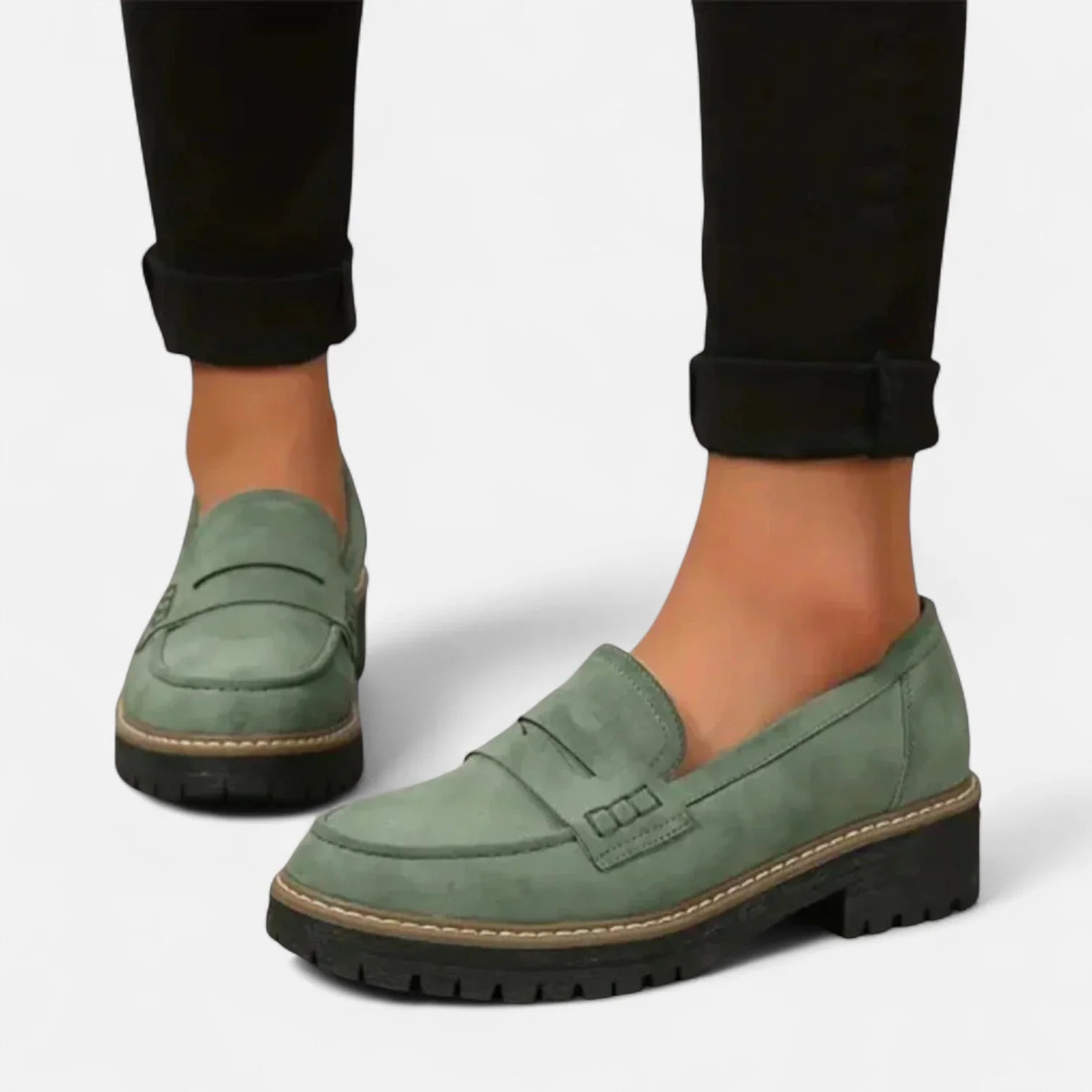 Nuana | Damen Klassische Loafer mit Markanter Sohle