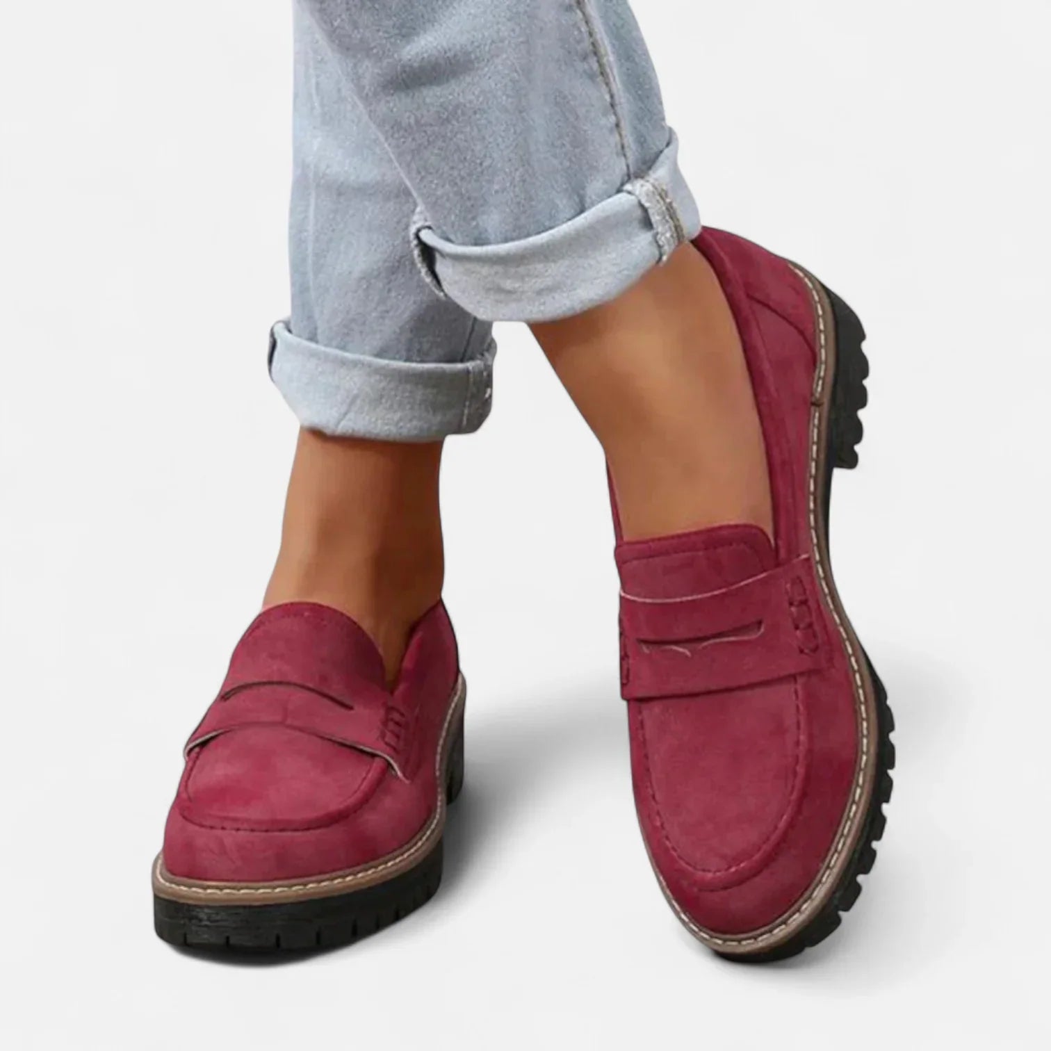 Nuana | Damen Klassische Loafer mit Markanter Sohle