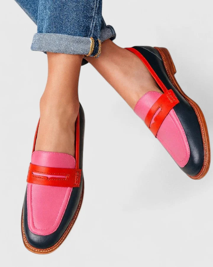 Nuana | Damen Klassische Modische Loafers mit Rundkappe