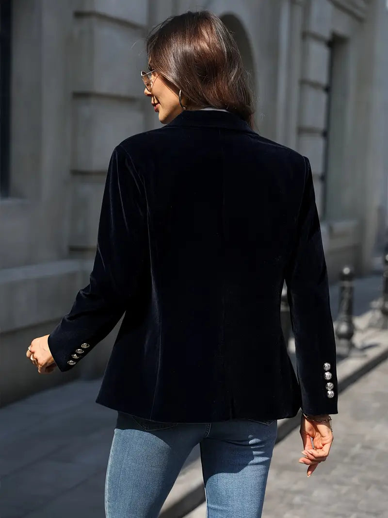 Nuana | Damen Klassischer Blazer mit Ein-Knopf-Verschluss