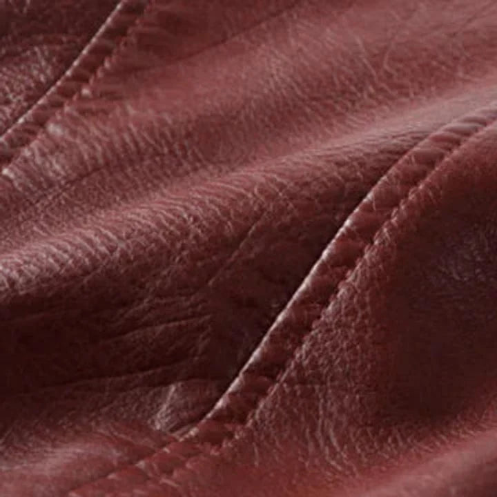 Nuana | Damen Kunstleder Bikerjacke Kurzjacke mit Reißverschluss