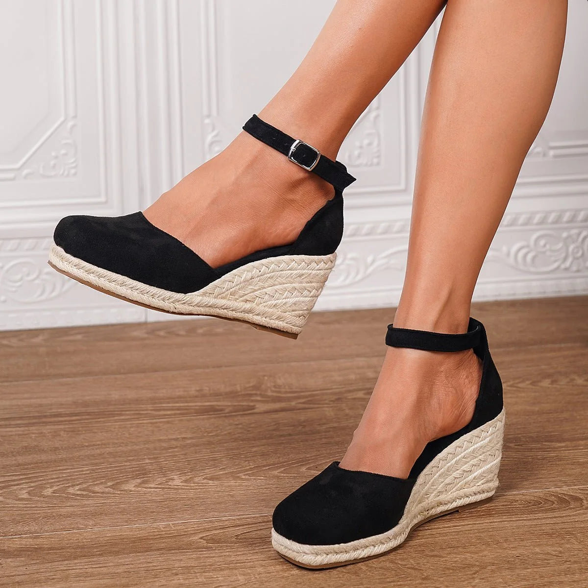 Nuana | Damen Lässige Keilsandalen mit Knöchelschnalle