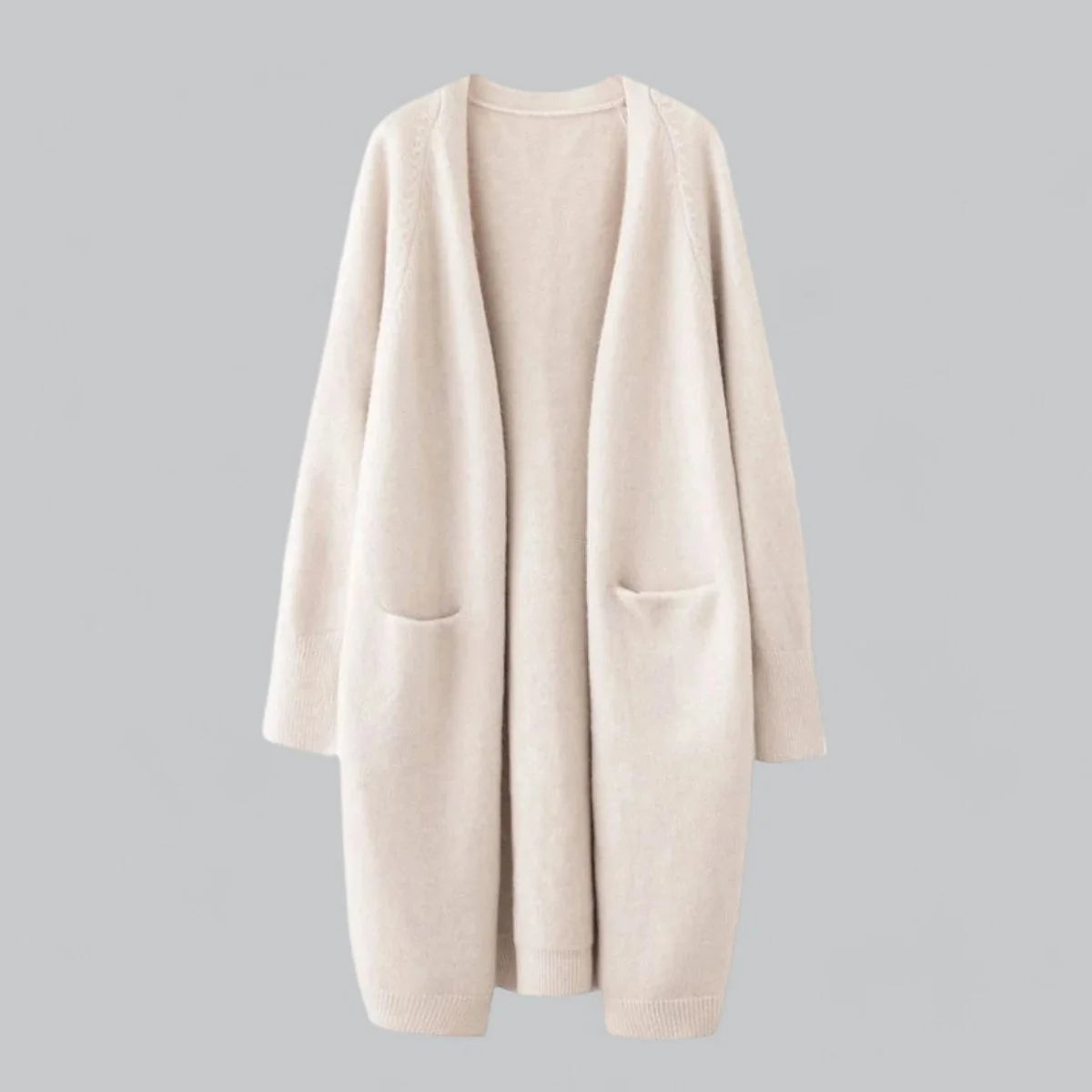 Nuana | Damen Langer Oversized Kaschmir Strick Cardigan