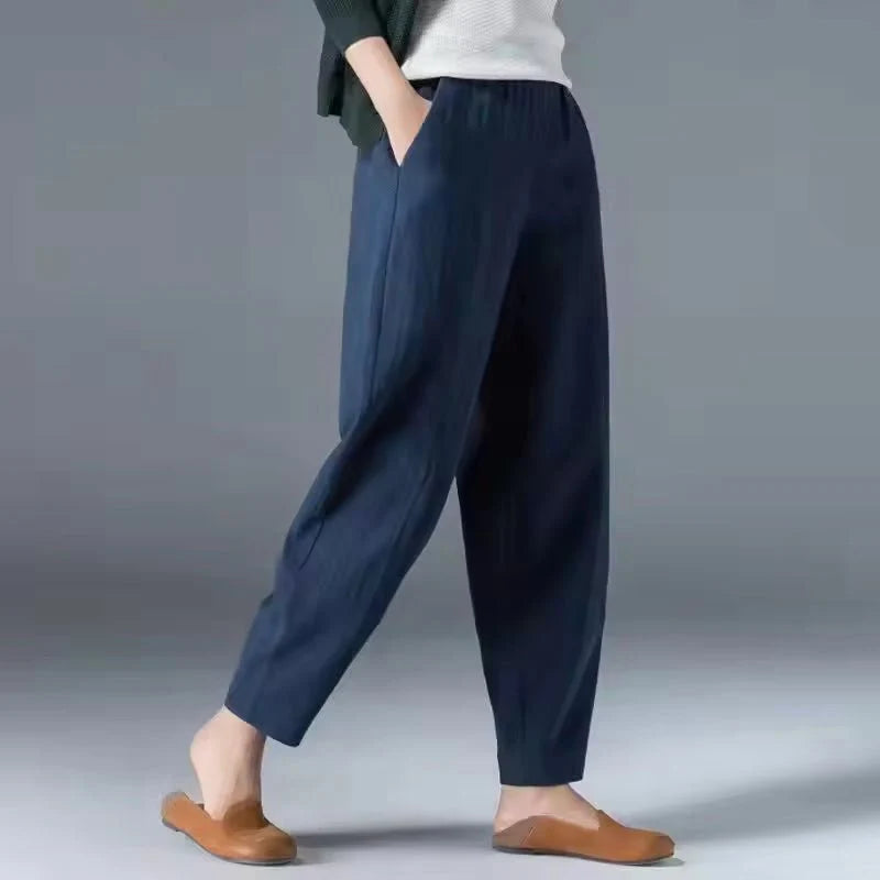 Nuana | Damen Leichte Sommer Relaxed-Fit Knöchellange Hose