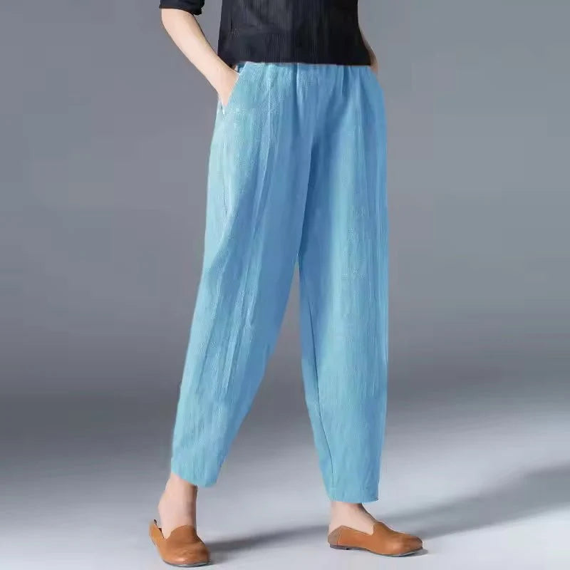 Nuana | Damen Leichte Sommer Relaxed-Fit Knöchellange Hose