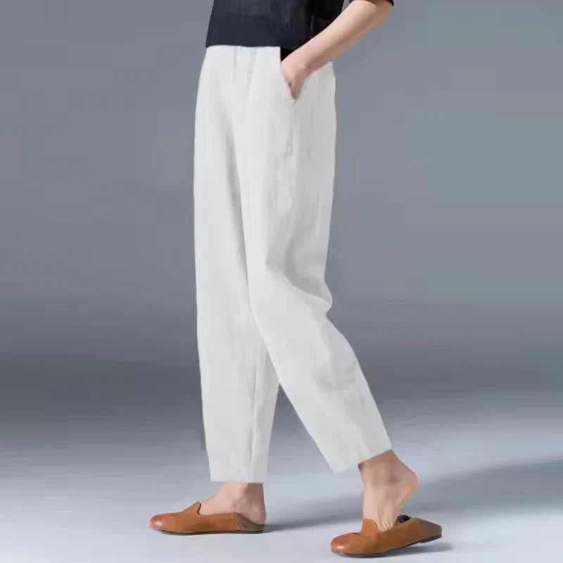 Nuana | Damen Leichte Sommer Relaxed-Fit Knöchellange Hose
